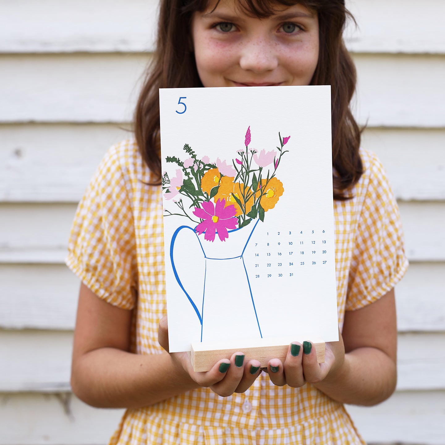2023 Calendar: Garden Party + Wooden Display Base