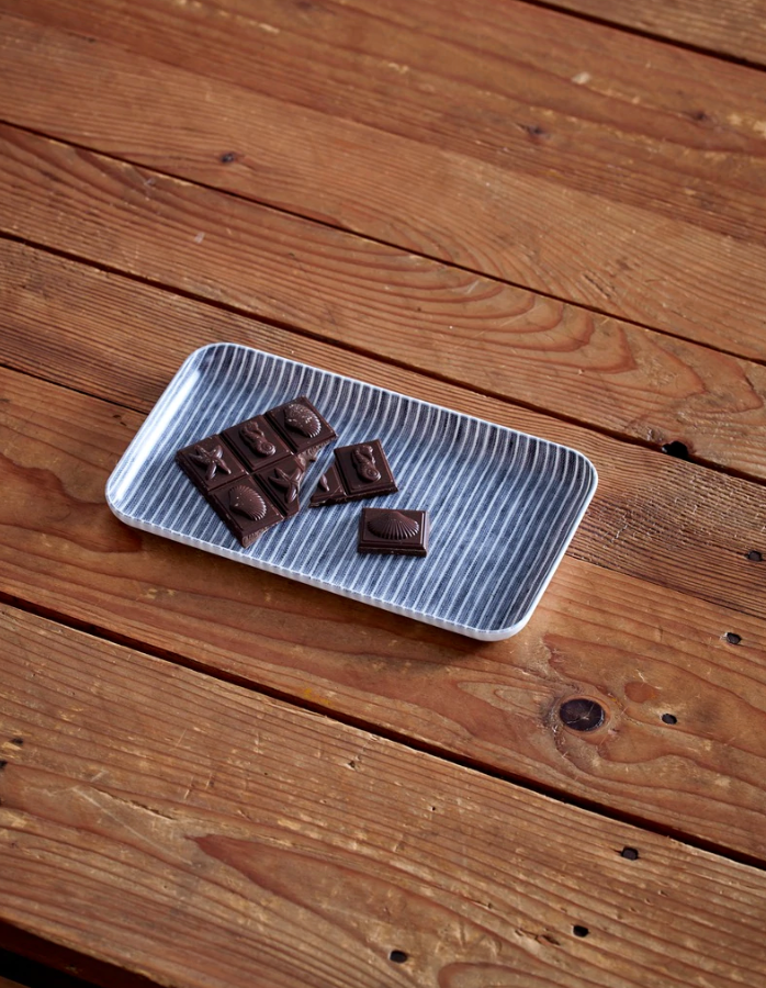 Grey White Stripe Tray