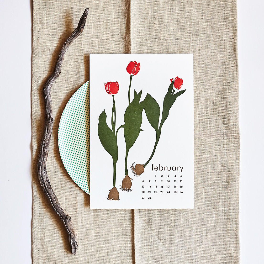 2022 Calendar: Green Thumb + Wooden Display Base