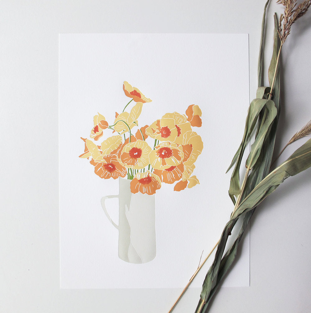 Creamsicle Poppies Print