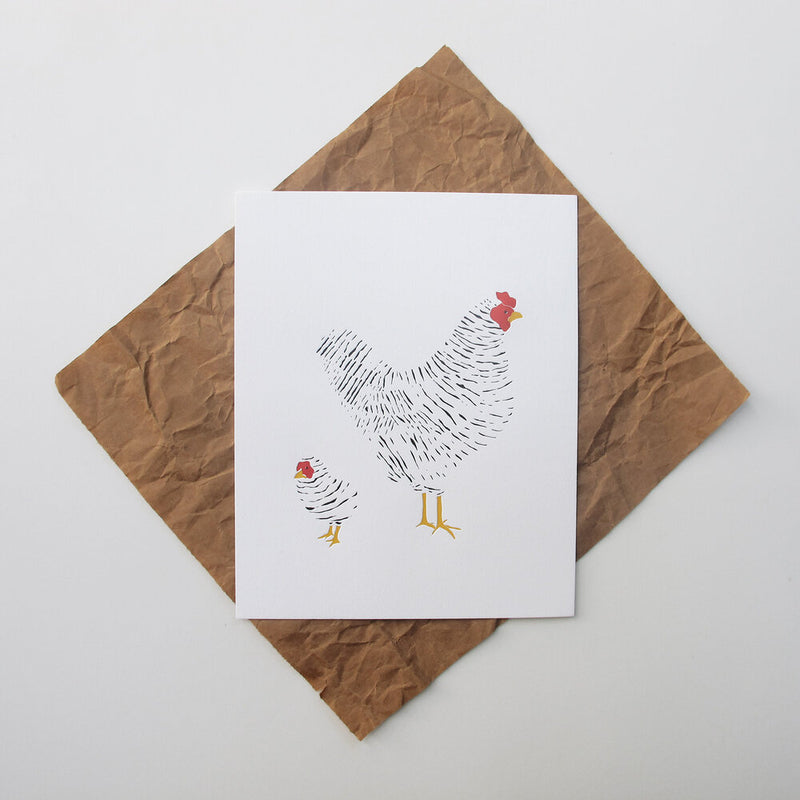 Hen and Chick Print